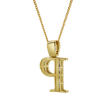 P Initial Diamond Pendant 10K Yellow Gold - 0.77 Carats