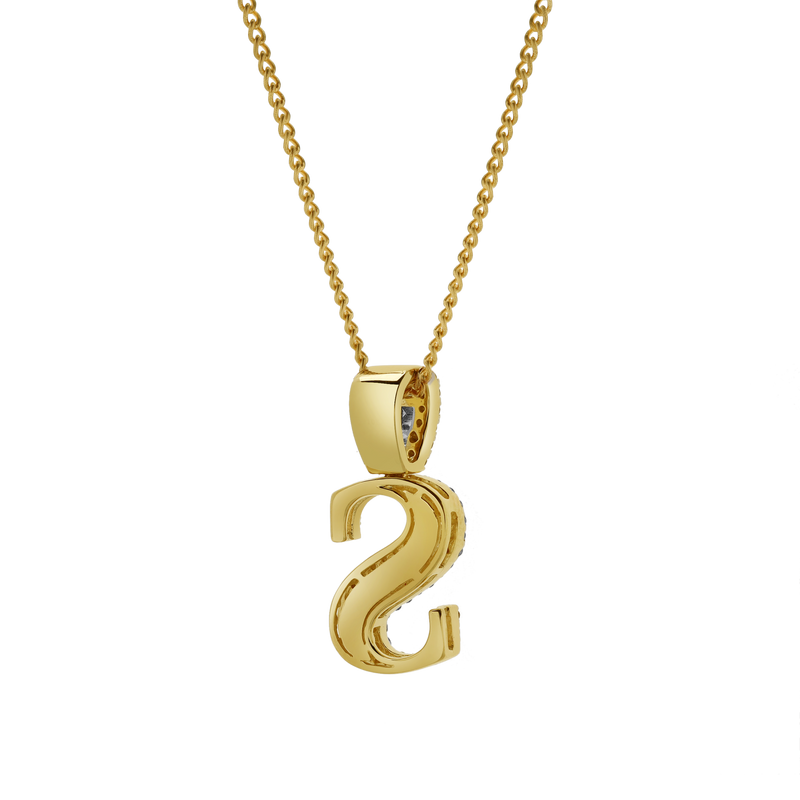 S Initial Diamond Pendant 10K Yellow Gold - 0.57 Carats