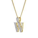 W Initial Diamond Pendant 10K Yellow Gold - 0.82 Carats