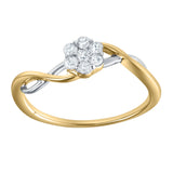 Petalina 0.25 Ct 10K Yellow Gold Floral Diamond Ring