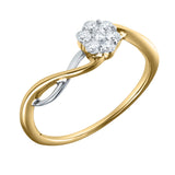 Petalina 0.25 Ct 10K Yellow Gold Floral Diamond Ring