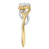 Petalina 0.25 Ct 10K Yellow Gold Floral Diamond Ring
