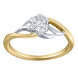 Amoria 0.25 Ct 10K Yellow Gold Floral Diamond Ring