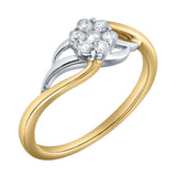 Amoria 0.25 Ct 10K Yellow Gold Floral Diamond Ring
