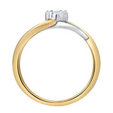 Amoria 0.25 Ct 10K Yellow Gold Floral Diamond Ring