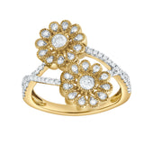 Petals of Promise 0.50 Ct 10K Yellow Gold Floral Diamond Ring