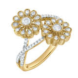 Petals of Promise 0.50 Ct 10K Yellow Gold Floral Diamond Ring