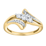 Solynne 0.30 Ct 10K Yellow Gold Bypass Diamond Ring