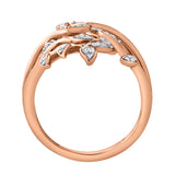 Aurora Leaf 14K Rose Gold Diamond Ring – 0.15 Ct