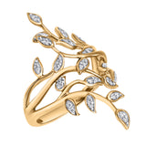 Aurora Leaf 14K Yellow Gold Diamond Ring – 0.15 Ct