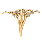 Aurora Leaf 14K Yellow Gold Diamond Ring – 0.15 Ct