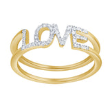 Amorra 14K Yellow Gold “LOVE” Diamond Ring – 0.15 Ct