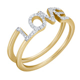 Amorra 14K Yellow Gold “LOVE” Diamond Ring – 0.15 Ct