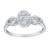 Florayne 0.35 Ct 14K White Gold Diamond Leaf Halo Ring