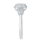 Florayne 0.35 Ct 14K White Gold Diamond Leaf Halo Ring