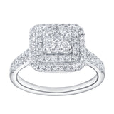 Caelisse 1.00 Ct 14K White Gold Cushion Halo Diamond Ring