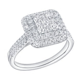 Caelisse 1.00 Ct 14K White Gold Cushion Halo Diamond Ring