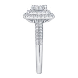 Caelisse 1.00 Ct 14K White Gold Cushion Halo Diamond Ring