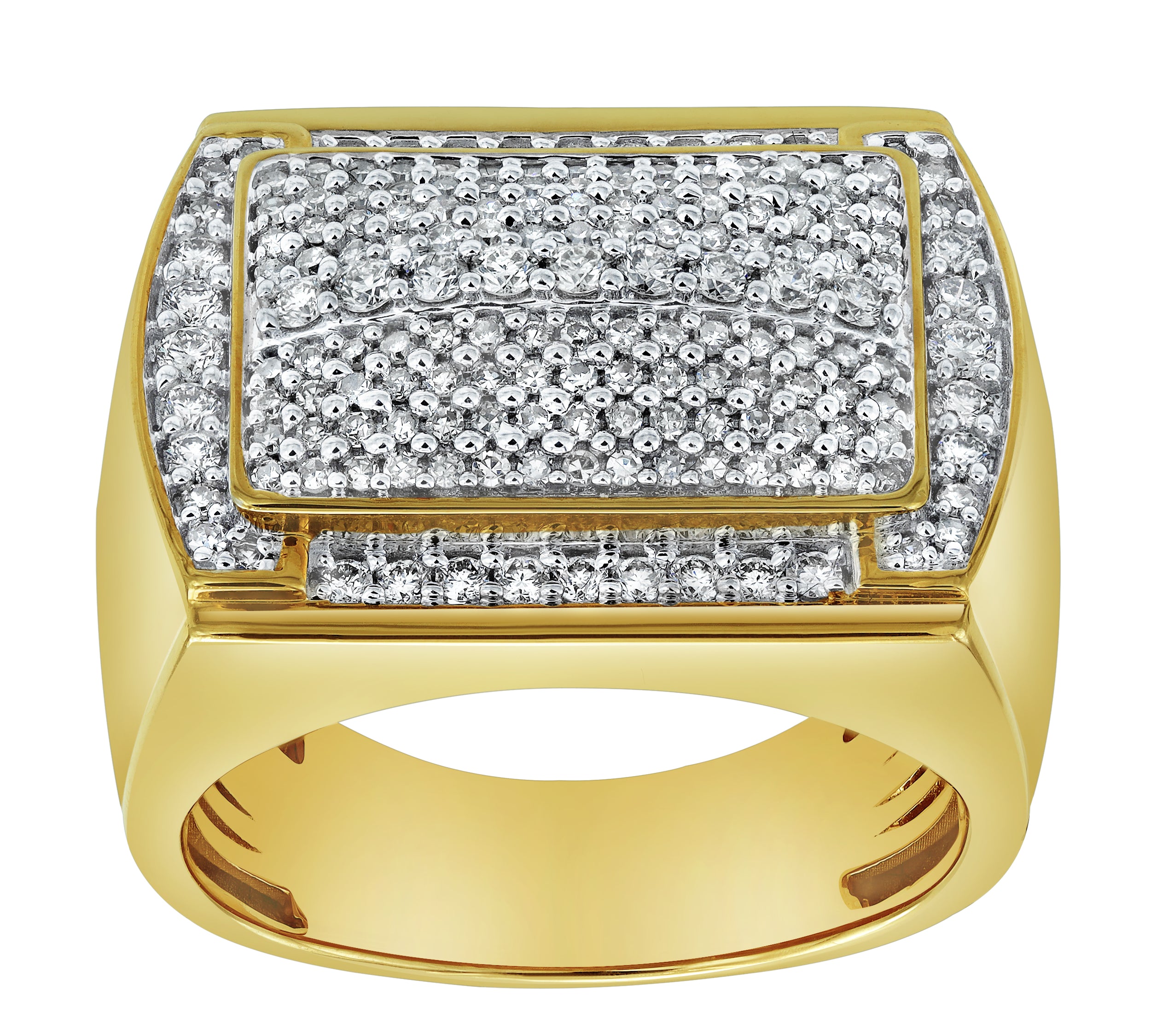 Hip Hop Headlight Diamond 3.24 (ct. wt.) 14K Yellow Gold Ring