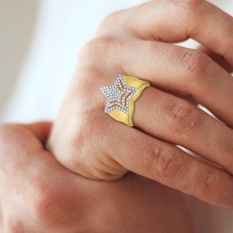 SuperStar Diamond 1 (ct. wt.) 14K Two-Tone Rose & Yellow Gold Ring