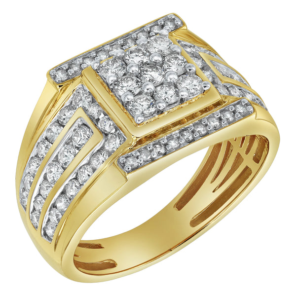 Iced Hammer Diamond 1.55 (ct. wt.) 14K Yellow Gold Ring
