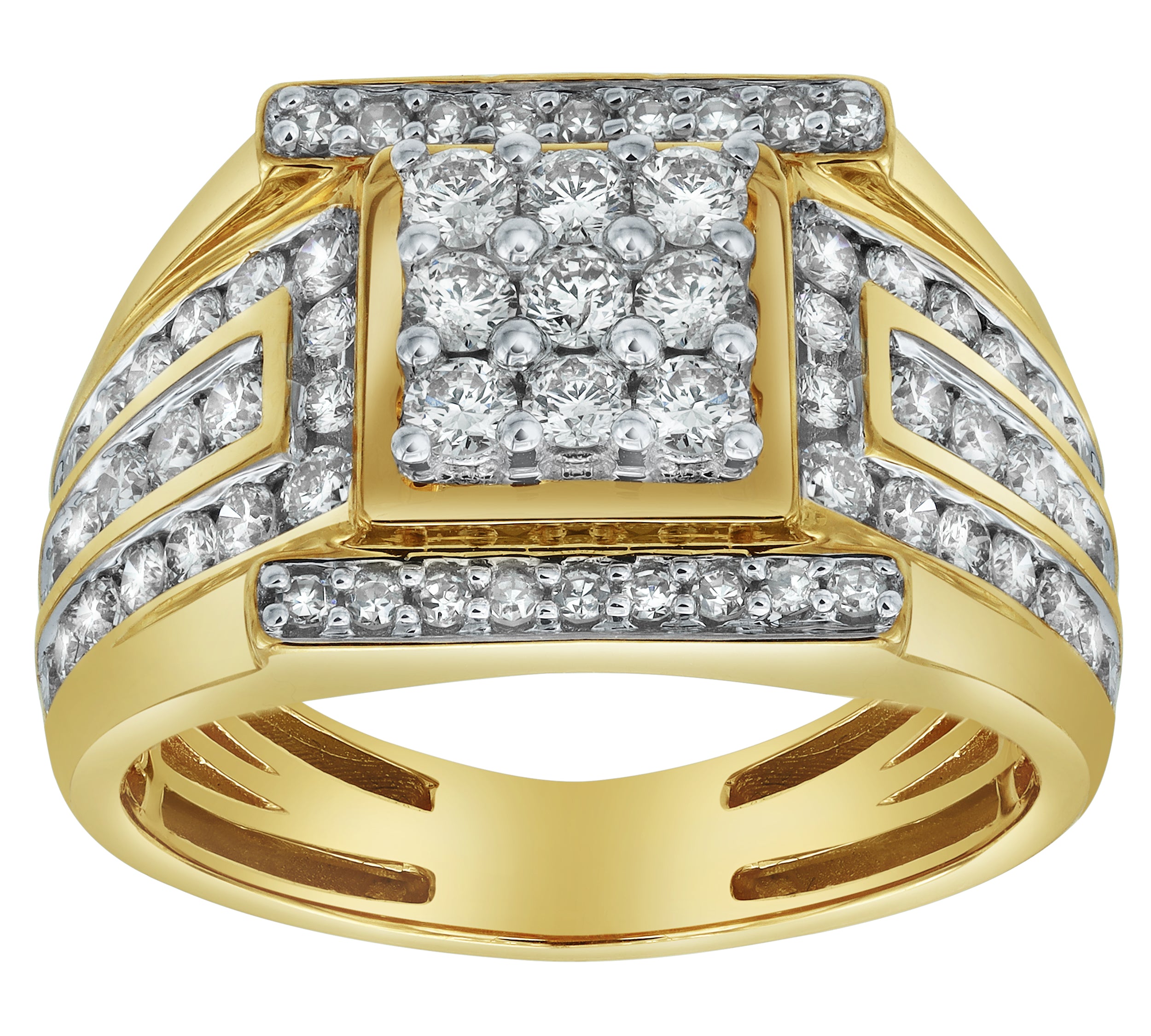 Iced Hammer Diamond 1.55 (ct. wt.) 14K Yellow Gold Ring