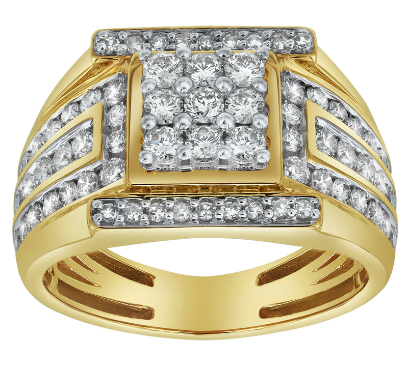 Iced Hammer Diamond 1.55 (ct. wt.) 14K Yellow Gold Ring