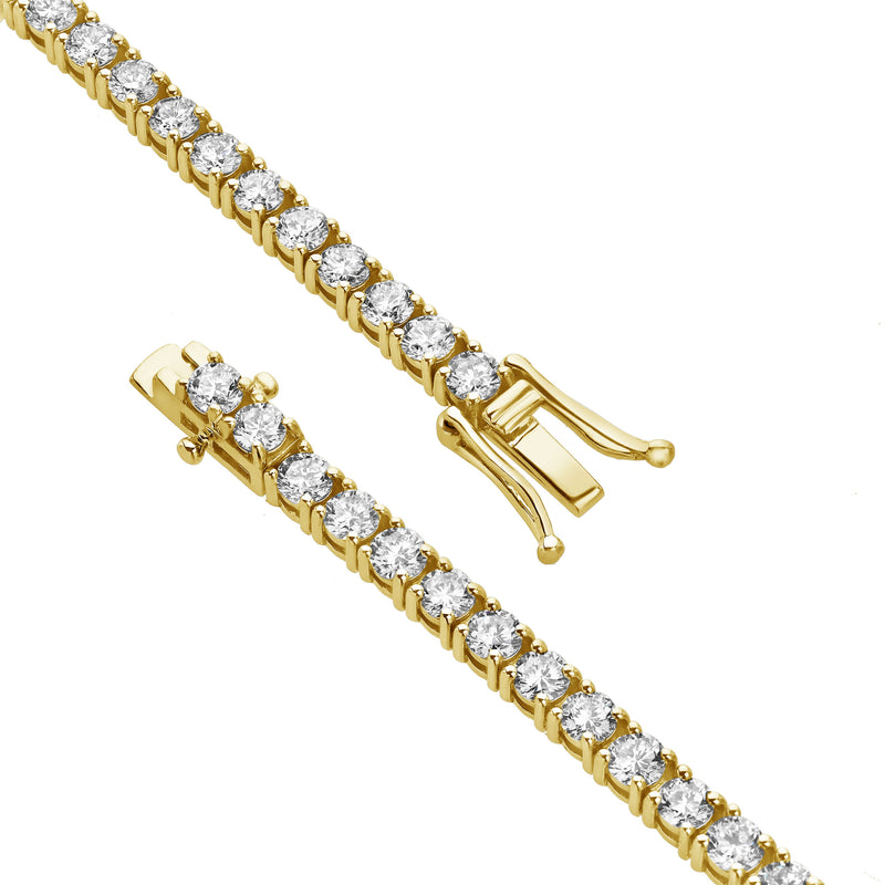 LMJ 10K Yellow Gold Unisex Diamond Tennis Bracelets - 8.4 Carats