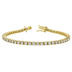 LMJ 10K Yellow Gold Unisex Diamond Tennis Bracelets - 8.4 Carats