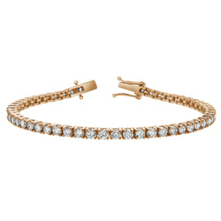 LMJ 10K Rose Gold Unisex Diamond Tennis Bracelets - 8.02 Carats