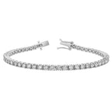 LMJ 10K White Gold Unisex Diamond Tennis Bracelets - 7.86 Carats