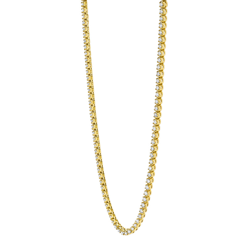 LMJ 14K Yellow Gold Diamond Tennis Chain - 4.64 Carats