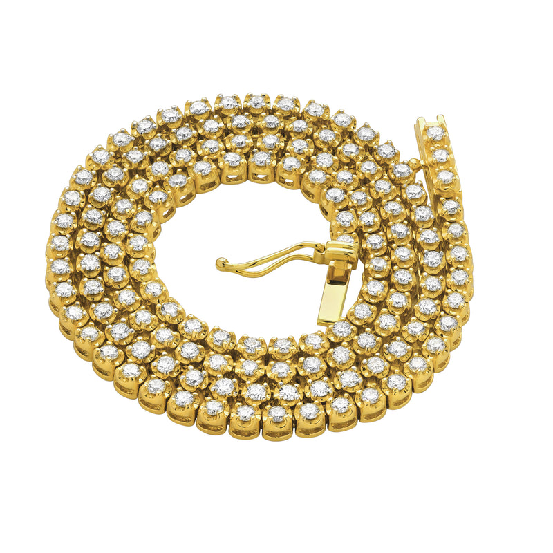 LMJ 14K Yellow Gold Diamond Tennis Chain - 4.64 Carats