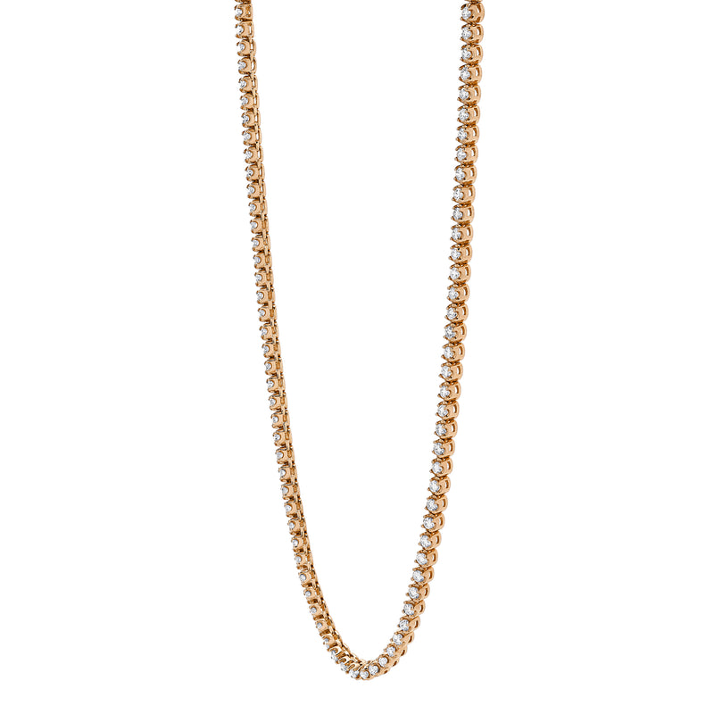 LMJ 14K Rose Gold Diamond Tennis Chain - 4.62 Carats