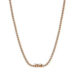 LMJ 14K Rose Gold Diamond Tennis Chain - 4.62 Carats