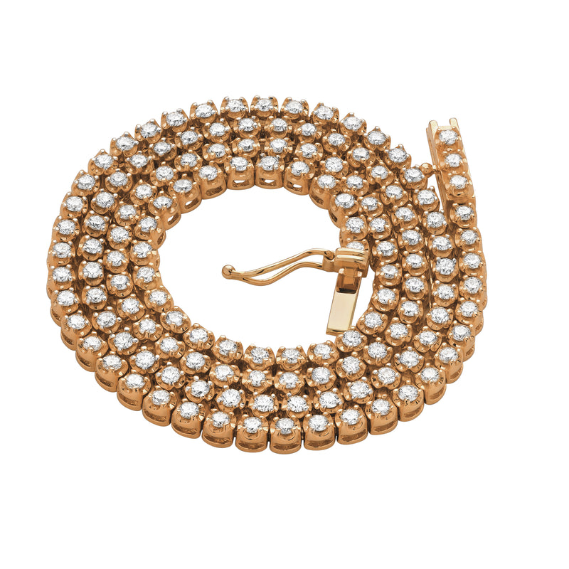 LMJ 14K Rose Gold Diamond Tennis Chain - 4.62 Carats