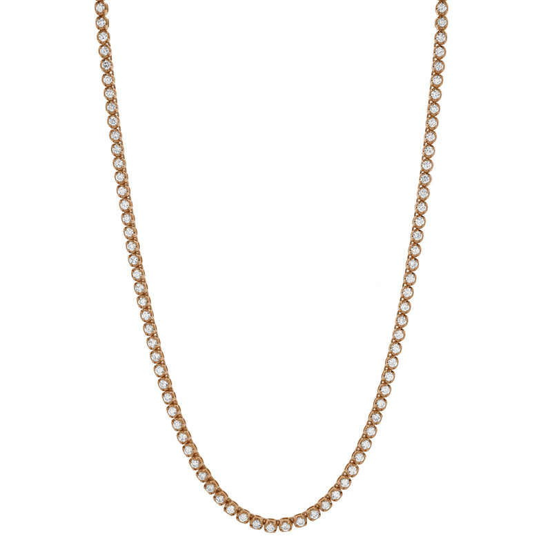 LMJ 14K Rose Gold Diamond Tennis Chain - 4.62 Carats