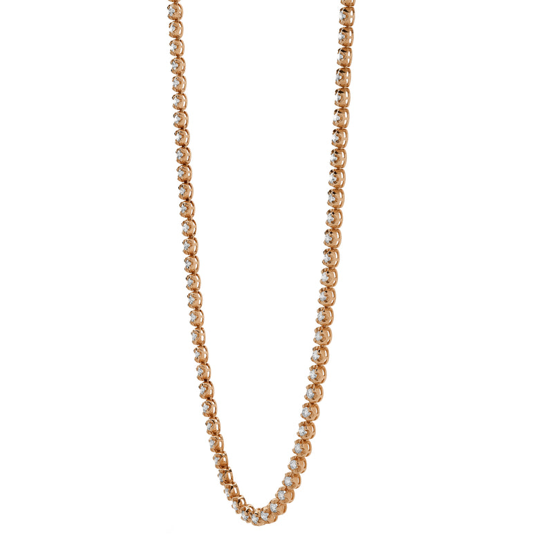 LMJ 14K Rose Gold Diamond Tennis Chain - 6.2 Carats