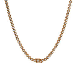 LMJ 14K Rose Gold Diamond Tennis Chain - 6.2 Carats