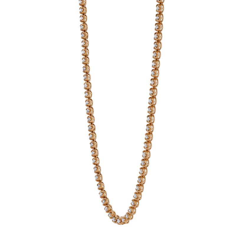 LMJ 14K Rose Gold Diamond Tennis Chain - 7.3 Carats