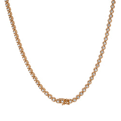 LMJ 14K Rose Gold Diamond Tennis Chain - 7.3 Carats