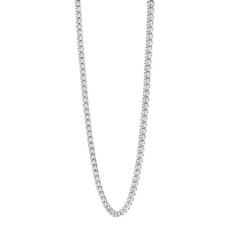 LMJ 14K White Gold Diamond Tennis Chain - 4.5 Carats