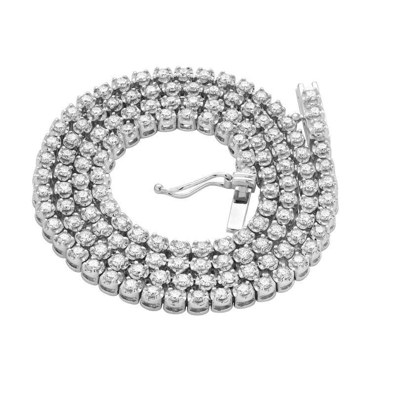 LMJ 14K White Gold Diamond Tennis Chain - 4.5 Carats