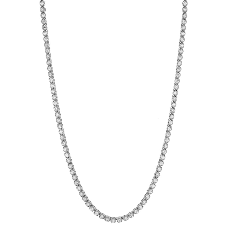 LMJ 14K White Gold Diamond Tennis Chain - 4.5 Carats