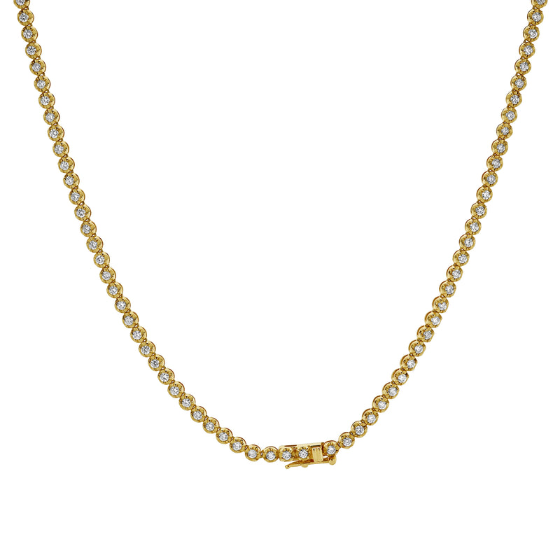 LMJ 14K Yellow Gold Diamond Tennis Chain - 4 Carats