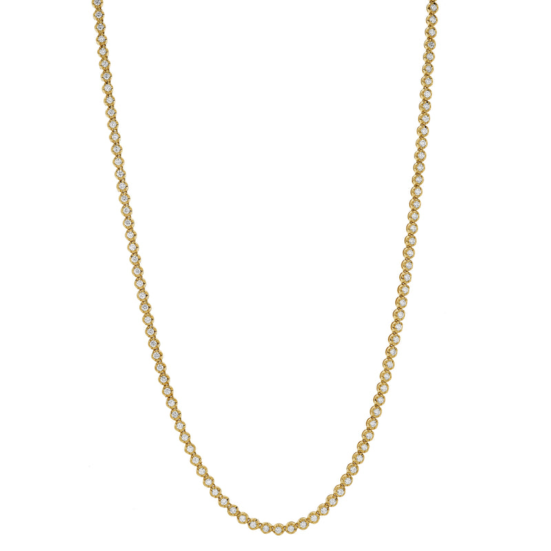 LMJ 14K Yellow Gold Diamond Tennis Chain - 4 Carats