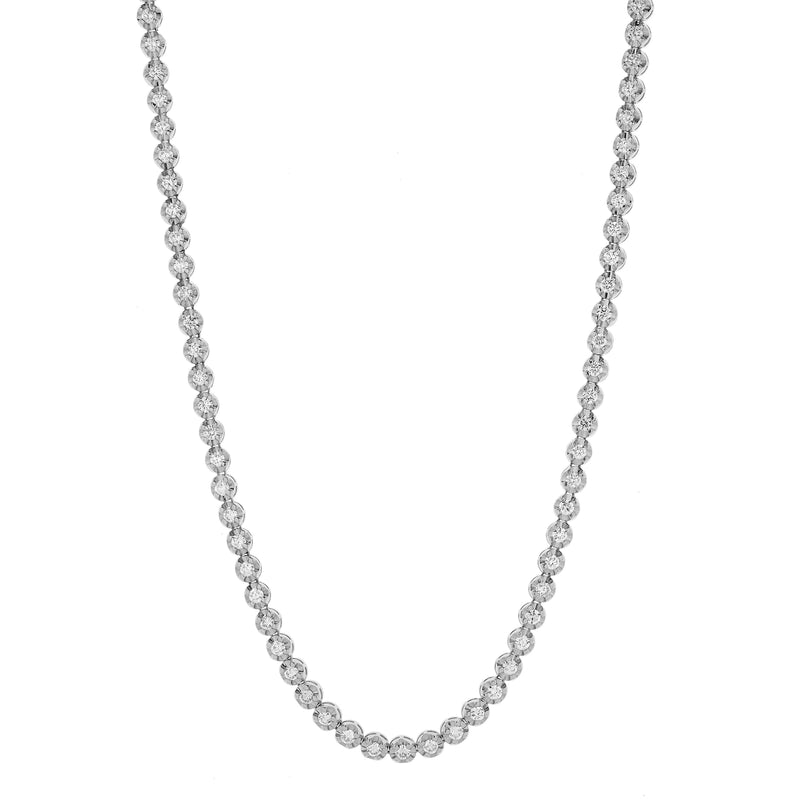 LMJ 14K White Gold Diamond Tennis Chain - 5.4 Carats