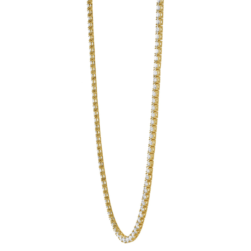 LMJ 10K Yellow Gold Diamond Tennis Chain - 14.34 Carats