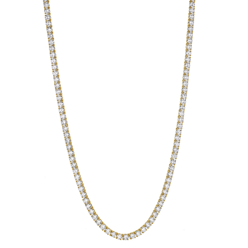 LMJ 10K Yellow Gold Diamond Tennis Chain - 14.34 Carats