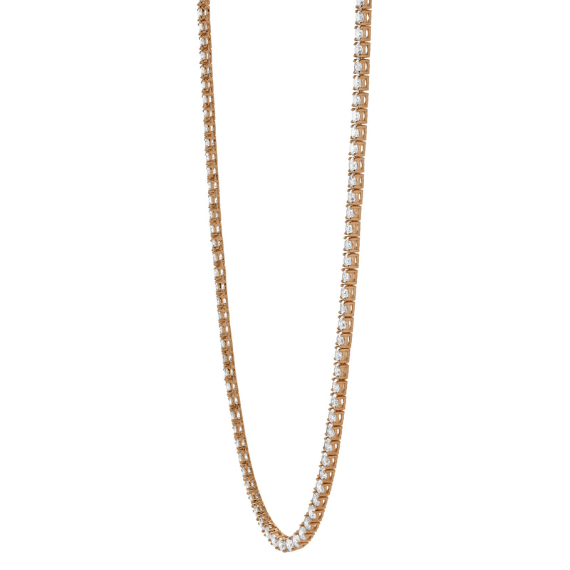 LMJ 10K Rose Gold Diamond Tennis Chain - 18.85 Carats